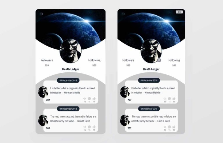 free templates xml Profile download - Android Source code – Material UiUx