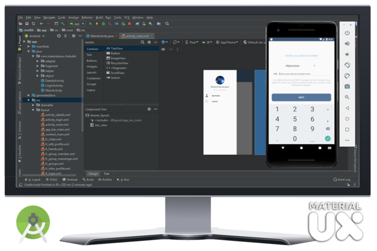 how to change the theme android studio with material ui