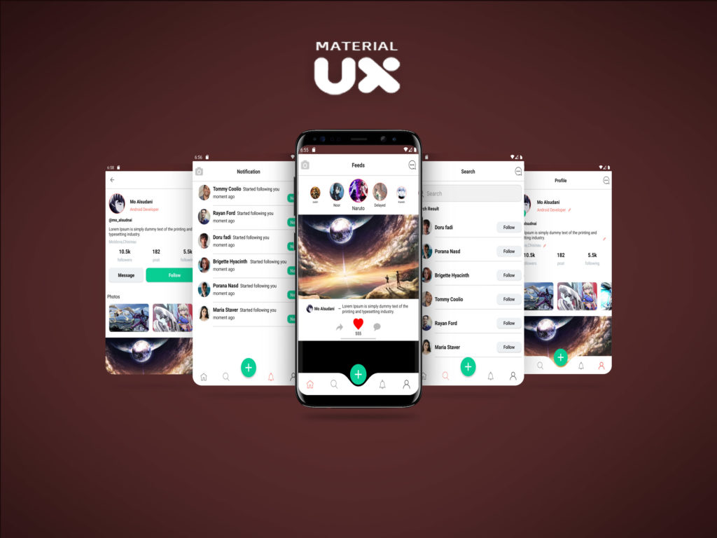 Material UiUx - Free Android App Design with Xml Source Code & tutorials