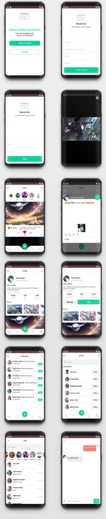 Social Network Android App template with source code – Material UiUx